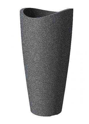 Кашпо для квітів wave globe slim пластик 80 гранітно-чорний