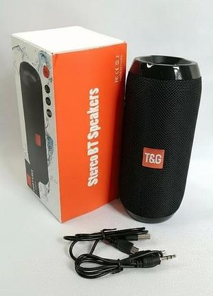 Портативная bluetooth колонка tg-117 black | мощный звук | беспроводная акустика с подсветкой