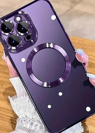 Защитный чехол для телефона с magsafe для apple iphone 12 pro max (фиолетовый)