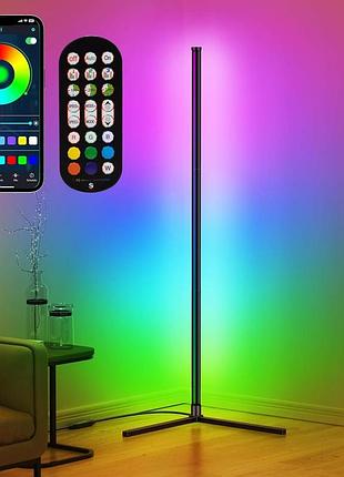 Світлодіодний торшер riyo fl200, кутовий торшер rgb із додатком і дистанційним керуванням