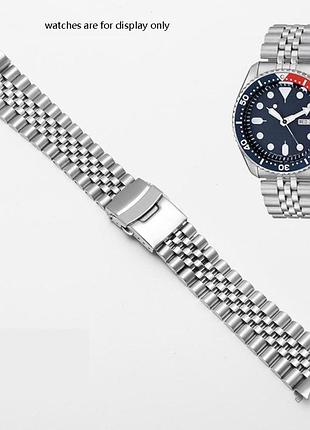 Браслет для часов seiko skx007 / 009 / 173 / 175 / srpd63k1 из нержавеющей стали 22 мм, крепление полумесяц