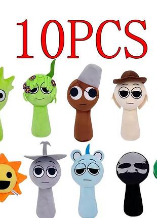 Набор мягких игрушек спрунки incredibox sprunki 20-25 см 10 шт.