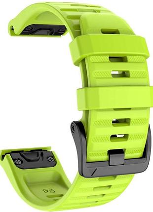 Ремінець для garmin fenix 7x / enduro / 6x / 6x pro / tactix delta/ 5x /5x plus/3 hr /quatix 3 /quick fit/26м салатовий