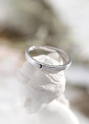 Парные кольца день и ночь, кольцо женское и мужское солнце и луна, серебряное покрытие 925 пробы місяць