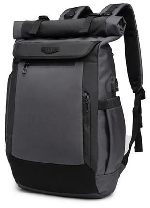 Рюкзак роллтоп ozuko 9066 городской дорожный темно серый 30 л