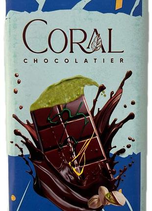 Дубайский шоколад coral chocolatier с фисташковой начинкой и катаифи 200 г