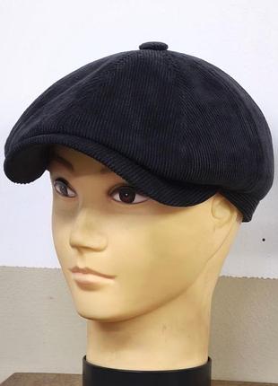 Кепка мужская восьмиклинка хулиганка вельвет овая х/б чёрный чёрная демисезонная comfort heads весна осень
