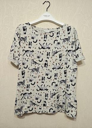 Пижамная футболка в котиках