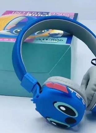 Детские bluetooth наушники stitch ah-806 с мультяшным персонажем стич наушники накладные беспроводные наушники