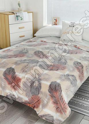 Плед мягкий из микрофибры 180х200 см плед снежок приятный к телу травка