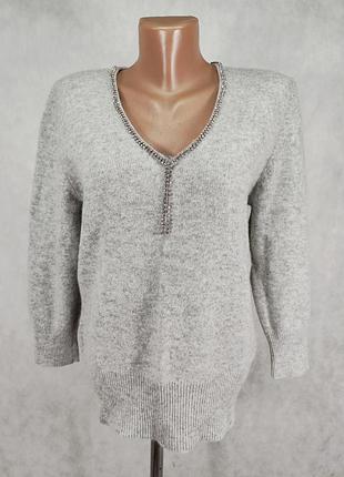 Кофта свитр серый ангора шерсть