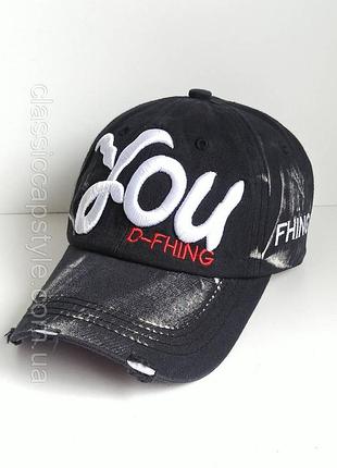 Стильная яркая брендовая бейсболка хлопок весна лето осень размер 57-59см.you чёрный 2