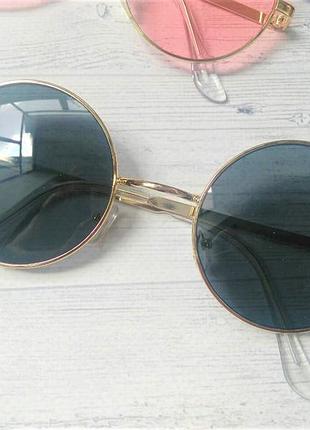 Круглые очки с цветной линзой серый