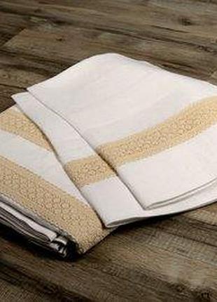 Наволочка біла льон 40х60 з мереживом