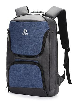 Рюкзак ozuko 9029 міський вологостійкий оригінал синій 27л