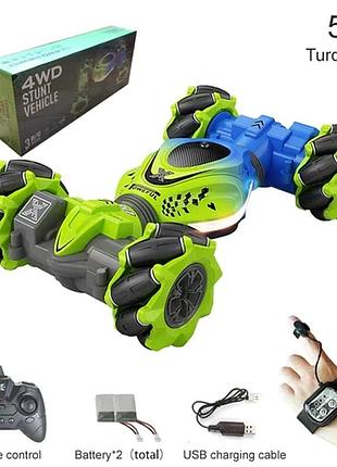 Радиоуправляемая машина перевёртыш с гироскопическим управлением рукой + обычный пульт музыка световые эффекты