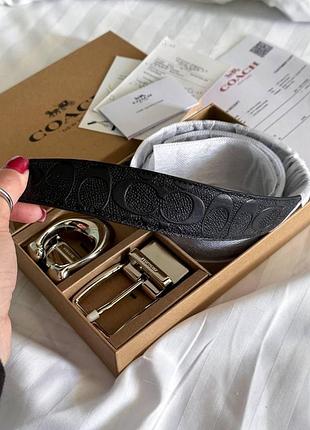 Широкий женский ремень 2в1 coach кожаный женский пояс серебро коуч женский пояс из натуральной кожи