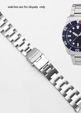 Браслет для часов seiko skx007 / 009 / 173 / 175 / srpd63k1 из нержавеющей стали 22 мм, крепление полумесяц