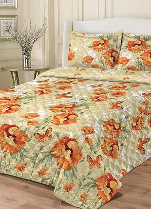 Покрывало стеганое с наволочкой 145х205 маковое поле zastelli