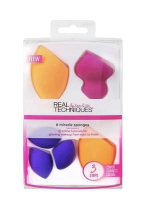 Набор спонжей для макияжа с эффектом аэрографа real techniques (сша оригинал)