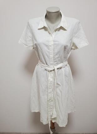 Шикарное брендовое льняное платье на пуговицах