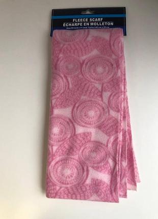 Шарф флисовый цветной цветочный принт и растительные узоры