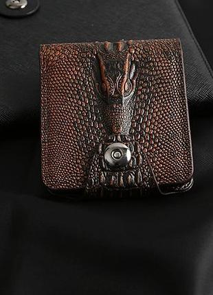 Мужской кошелек эко кожа темно коричневый( 3170 )