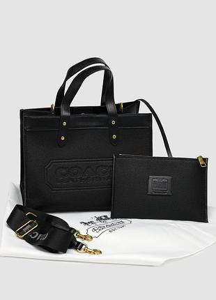 Сумочка coach field tote 30 in colorblock with coach badge/signature ca