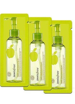 Гидрофильное масло очищающее поры с экстрактом яблока innisfree apple seed cleansing oil пробник
