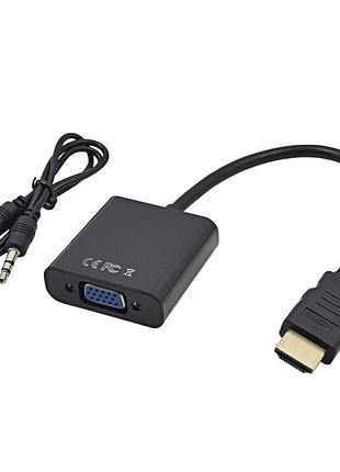 Адаптер переходник hdmi-vga цифро-аналоговый преобразователь со звуком