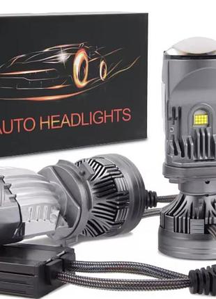 Світлодіодні led лампи з лінзою m01u h4 (ближній/дальній) 11000 lm 6000 k 12v 120 w