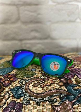 Солнцезащитные очки ray ban wayfarer polarized рай бан рей бен классические вайфарер с поляризацией разноцветн зеленый