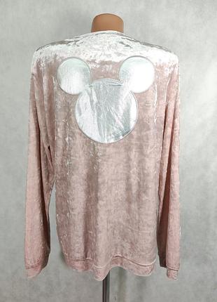 Кофта велюр розовый с микки маусом серебряный