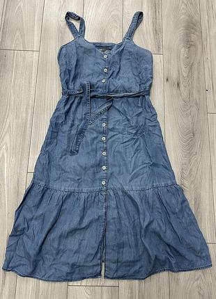 Сарафан джинсовий на ґудзиках з поясом сукня плаття