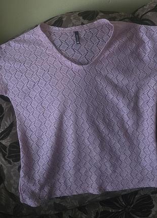 Рожева мереживна футболка