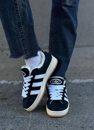 Женские adidas campus кожа мех