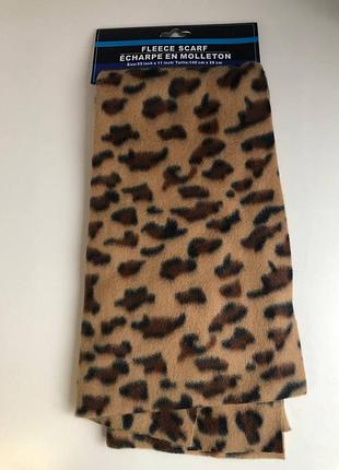 Шарф флисовый цветной леопардовый принт