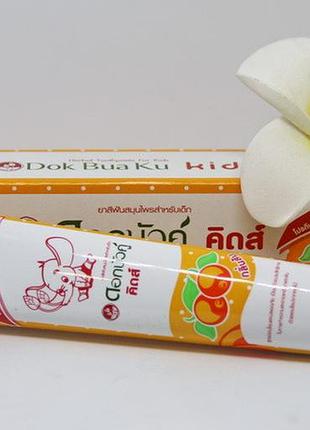 Детская тайская зубная паста dok bua ku на травах со вкусом апельсина 35 гр