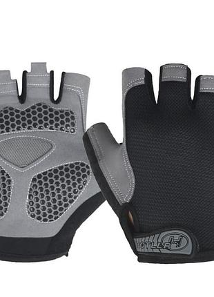 Перчатки для тренажерного зала велосипеда hotllr безпалые цвет черный размер l