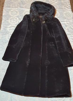 Мутоновая шубка со вставками норки (натуральный мех)