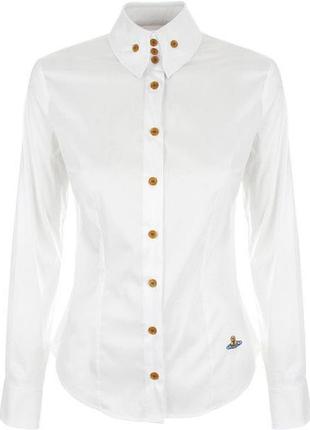 Vivienne westwood-белая приталенная блуза рубашка, р.-44 /38/