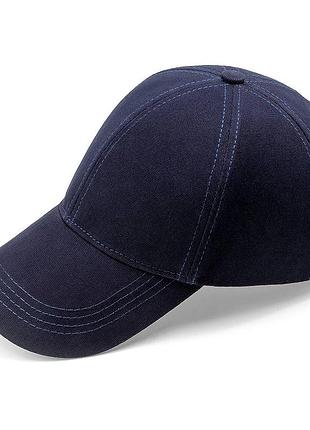 Бейсболка кепка классическая однотонная без рисунков плотный коттон atrics весна осень лето темно-синяя