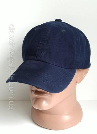 Бейсболка классическая однотонная коттон atrics весна осень лето темно-синяя ibs-01/57-59см.лёгкий cotton