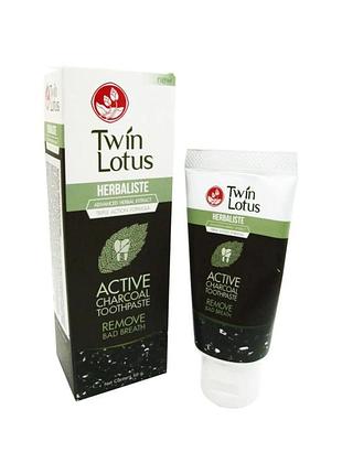 Зубная паста twin lotus с бамбуковым углем и травами тайланд, 50 гр