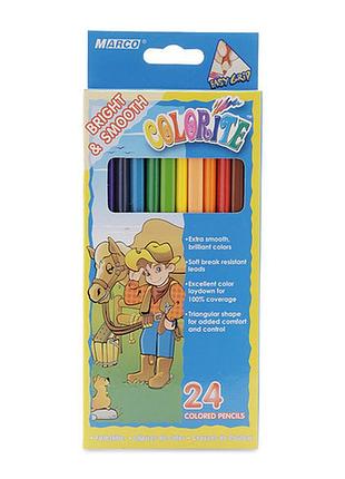 Олівці кольорові 24 кольори "marco" colorite 1150-24cb