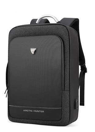 Рюкзак arctic hunter b00227 міський вологостійкий для ноутбука usb чорний 25 л