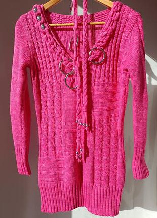 Свитер женский шерстяной розовый 46 г.