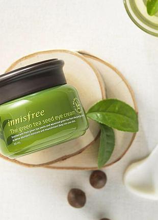 Увлажняющий крем вокруг глаз на основе семян зеленого чая innisfree the green tea seed eye cream пробник