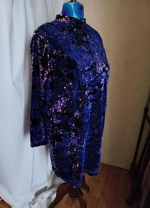 Новое платье с длинными рукавами и блестками red herring, сине-золотая, размер 18