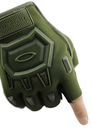 Тактические перчатки free solder безпалые олива l